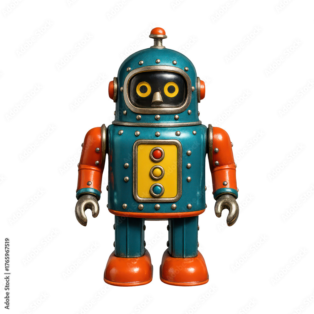 Fototapeta premium PNG Retro robot toy illustration