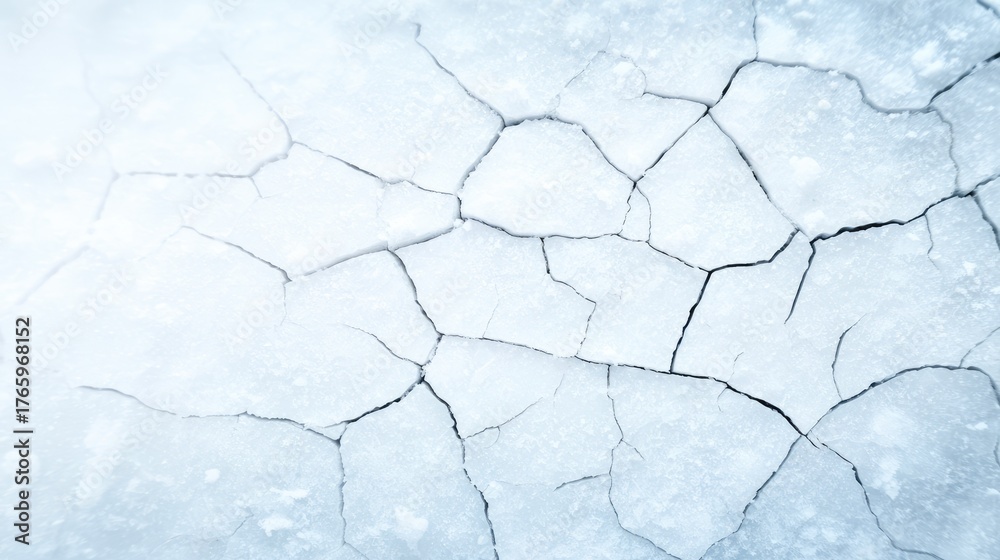 Obraz premium Cracked White Ice Surface