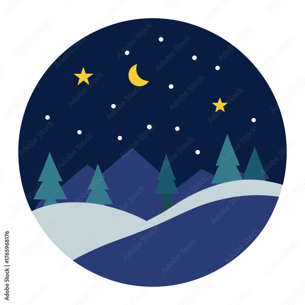 Fototapeta premium winter solstice night sky with stars winter night holiday festival celebration nature astronomy celestial outdoor tradition community fire