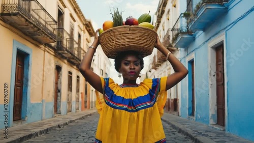Woman from the palenqueras of Cartagena.