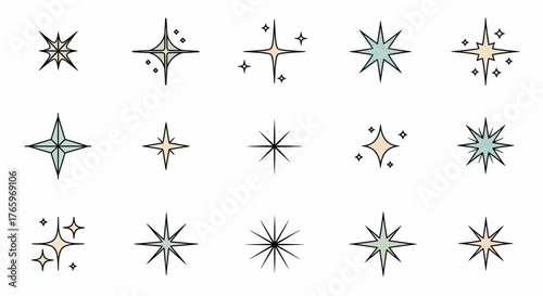 Sparkling Starry Sky A Collection of Starbursts Vector Art for Digital Design