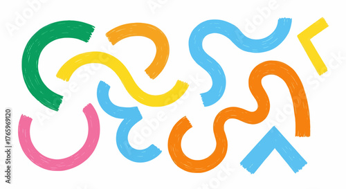 Dynamic Vector Art Colorful Abstract Curves and Geometric Shapes