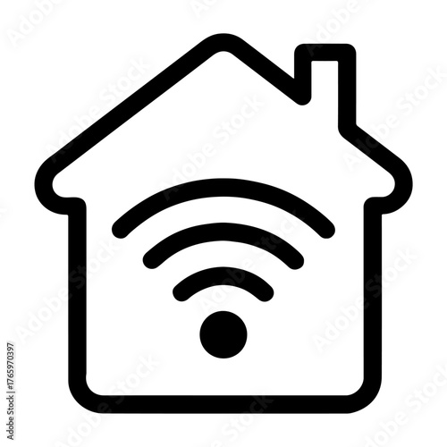 House Icon with Wi- Fi Signal home wifi