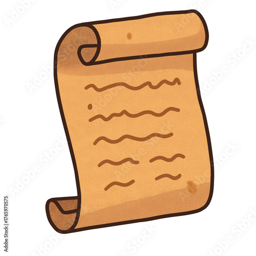 Magic Scroll – Witchcraft Cartoon Illustration