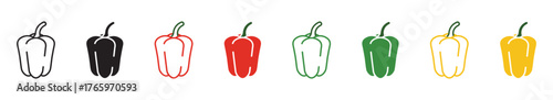 Bell pepper icon set, Capsicum Icon , vector illustration . 
