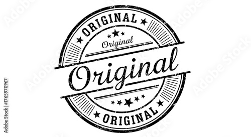 Authentic Quality Circle Label Design Element - A Grungy Rubber Stamp Illustration for Genuine Product Assurance and Premium Brand Recognition - Vector Graphic for Originality Badge