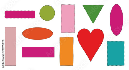 Abstract Geometric Shapes Collection A Colorful Assortment of Basic Forms for Design