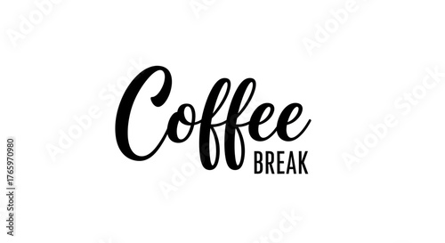 Coffee Break Text Featuring The Words 'Coffee' And 'Break' In Elegant Black Typography On A White Background