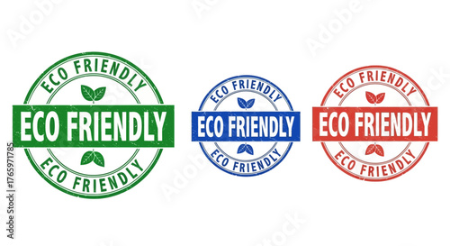 Eco-Friendly Stamps A Collection of Circular Badges for Environmental Sustainability and Responsibility