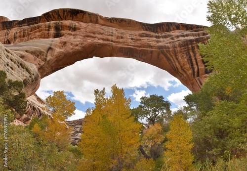 Kachina Arch, a natural stone arch found in Natural Bridges National Monument in Utah, part of the Colorado River watershed. 