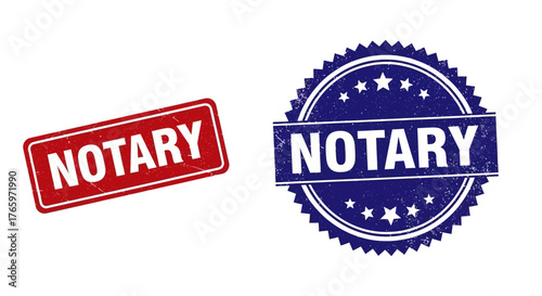 Notary Stamp Graphics Legal Authorization and Certification Badges