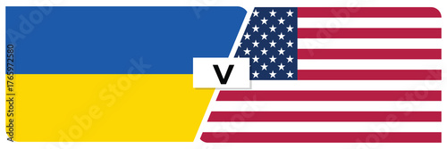 Ukraine vs America National flag on Transperant background 