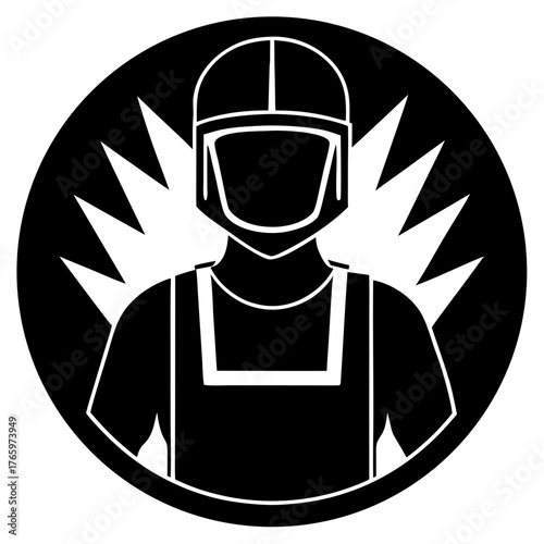Welder Silhouette Vector Illustration: Skilled Worker Profession Design for Industrial Projects