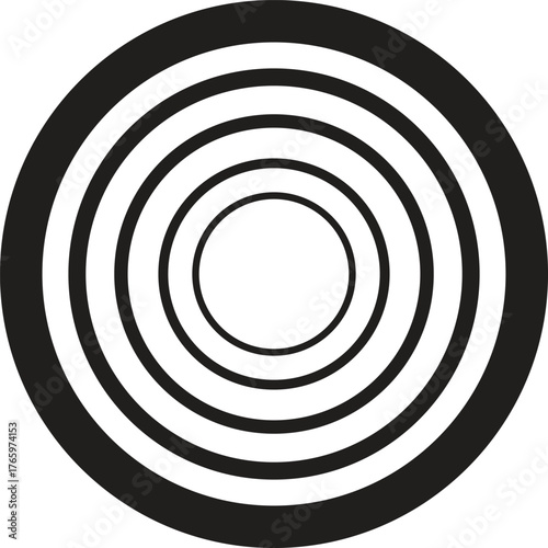 Abstract concentric black circles background