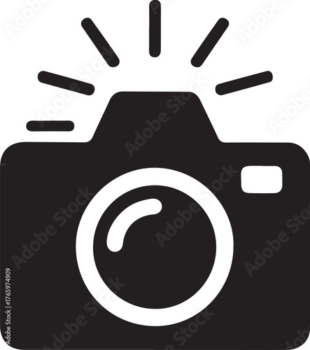 camera and flash icon set,Digital lens Camera with Flash Icon,Capture Photo Icon