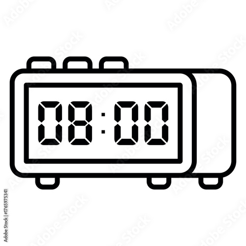 Digital Clock Icon – Modern Time Display Vector Illustration