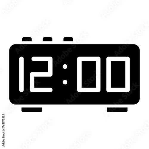 Digital Clock Icon – Modern Time Display Vector Illustration