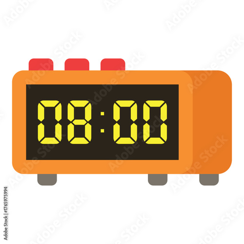 Digital Clock Icon – Modern Time Display Vector Illustration