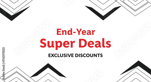 Endyear super deals with exclusive discounts isolated on white background for promotion