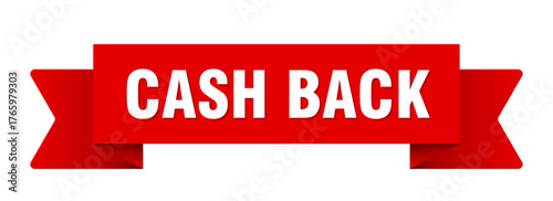 cash back ribbon isolated on transparent background. cash back ribbon
