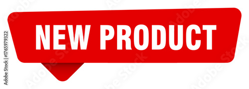 new product red sticker isolated on transpatent background. new product sign