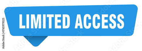 limited access sticker. limited access blue sign isolated on transpatent background