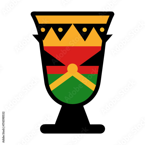 Kwanzaa Unity Cup with Decorations Vector Illustration