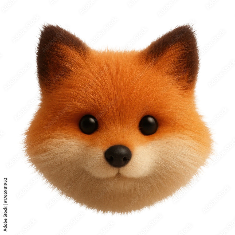 Obraz premium PNG Cute fluffy fox illustration