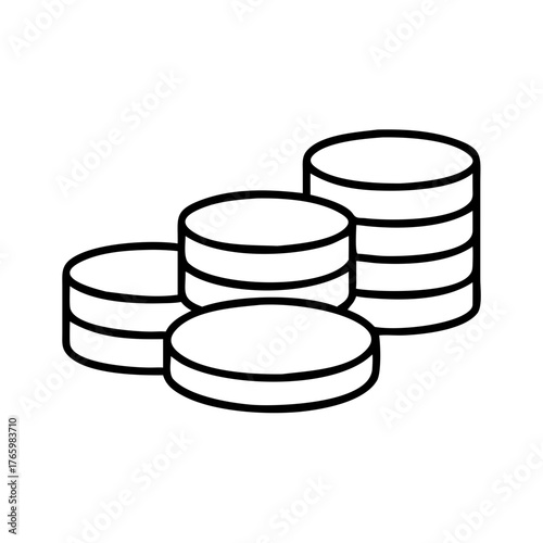 Illustration of coin stacks representing financial growth investment and savings concept design