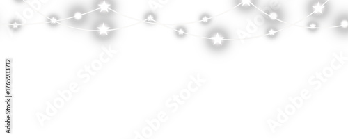 Christmas bulbs twinkle with gentle shine, festive garland string light PNG