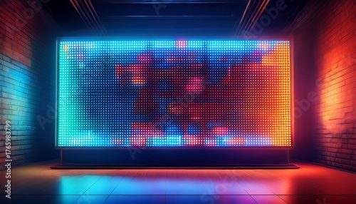 a panel of led pixels advertising board in color display