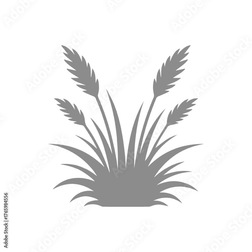 Stylized Pampas Grass Clump Silhouette