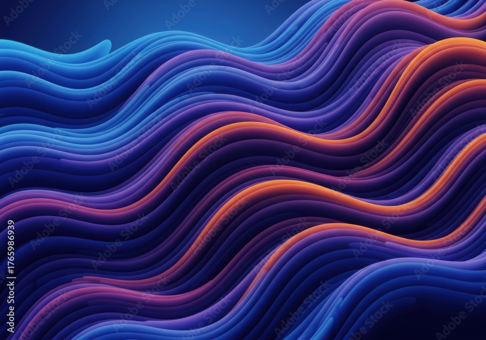 Obraz premium Vibrant abstract wavy lines flowing in a dynamic gradient of blue and purple