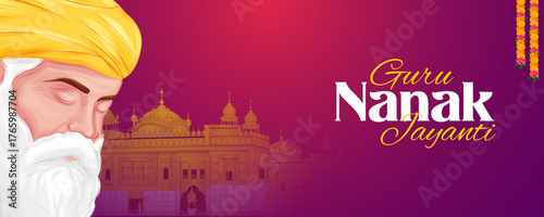 Happy Gurpurab, Guru Nanak Jayanti festival of Sikh celebration background