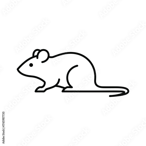 Simple line drawing of a mouse facing left