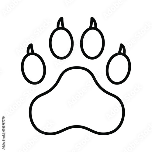 Simple outline of a dog paw print icon