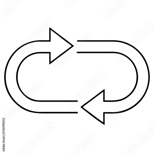 Vector art of circular arrows indicating a refresh or repeat action