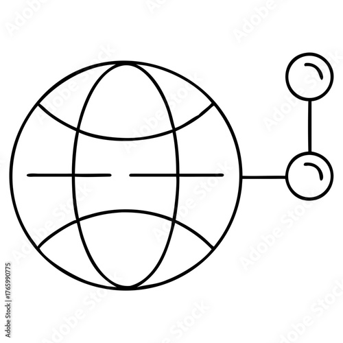 Vector art of stylized illustration of a globe with network connections, symbolizing global connectivity and communication