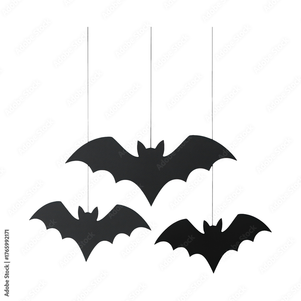 Fototapeta premium PNG Hanging bats Halloween decoration element.