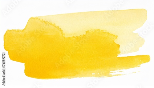 abstract yellow watercolor splash isolated on white background hand drawn watercolor spot for logo or text