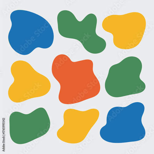 Abstract organic shapes vector illustration colorful blob design scalable eps icon for general use