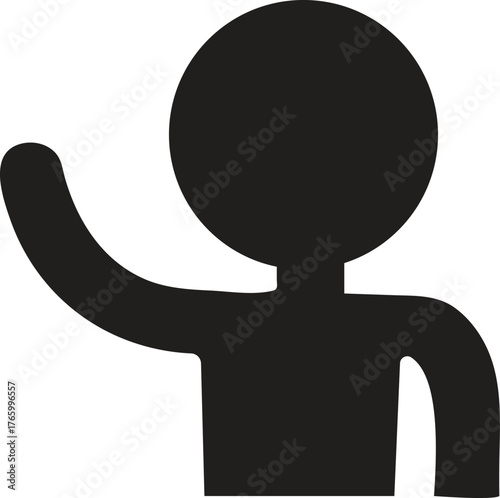Silhouette of a person waving hello