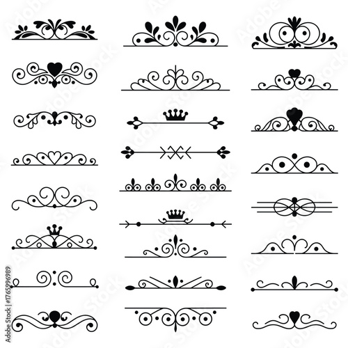 Elegant decorative flourishes ornaments and dividers vector graphics for premium design projects