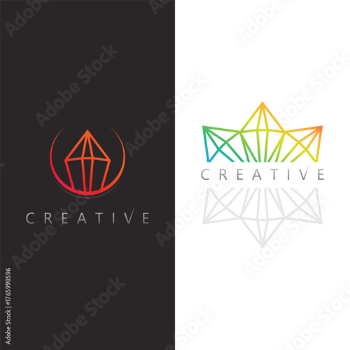 Modern geometric diamond gemstone logo icon design symbolizing clarity brilliance and prestige
