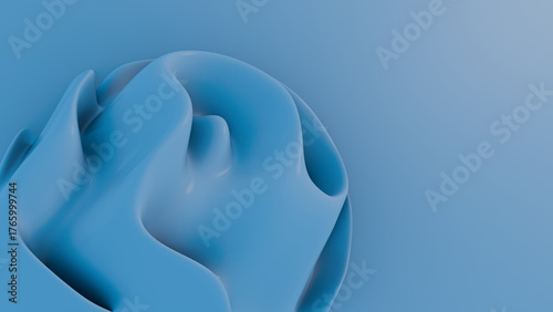 A 3D rendering of a blue object on a blue background