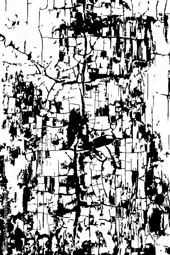 Fototapeta premium Deep irregular cracks form textured bark surface with natural fissures and layered structure.