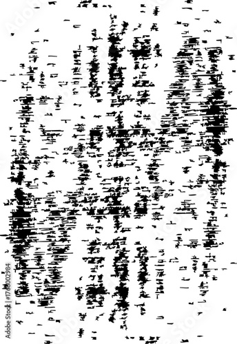 Thin vertical lines form dripping effect with irregular spacing and varied length.