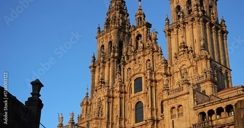 Santiago de Compostela Cathedral. Façade of the Obradoiro. Santiago de Compostela, Spain.