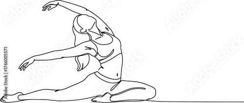 Vector art of woman stretching in yoga pose