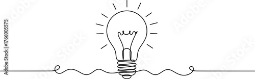 Vector art of light bulb with radiating lines, symbolizing an idea